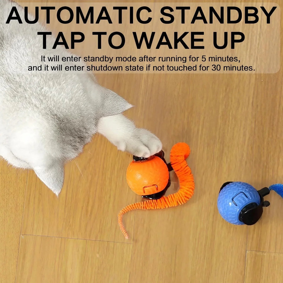 Automatic Rotating Smart Cat Teasing Ball LED Interactive Obstacle Avoidance Electric Pet Play Toy