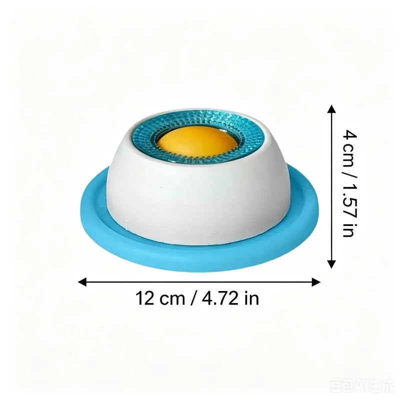 Interactive Treat Puzzle Lick Ball Slow Feeder Bowl for Dogs Cats Anxiety Relief Enrichment Toy Tongue Cleaning Design