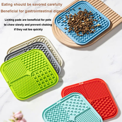 Cat Slow Feeding Licking Pad Pet Meal Pad Silicone Tape Suction Cup Pet Slow Feeding Pad Advanced Licking Board Feeding