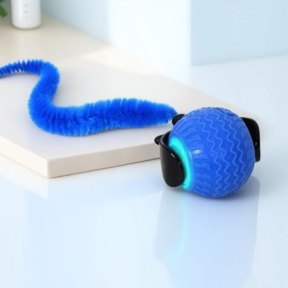 Automatic Rotating Smart Cat Teasing Ball LED Interactive Obstacle Avoidance Electric Pet Play Toy