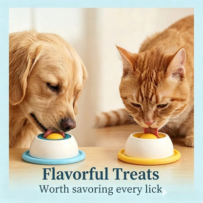Interactive Treat Puzzle Lick Ball Slow Feeder Bowl for Dogs Cats Anxiety Relief Enrichment Toy Tongue Cleaning Design