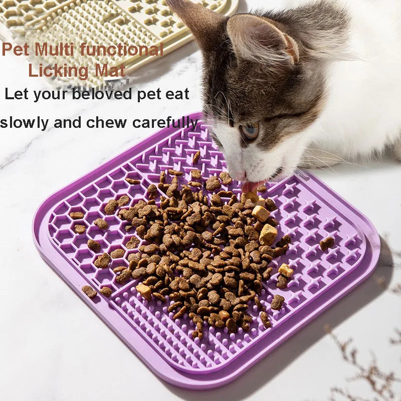 Cat Slow Feeding Licking Pad Pet Meal Pad Silicone Tape Suction Cup Pet Slow Feeding Pad Advanced Licking Board Feeding