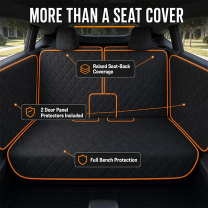 Dog Seat Cover Compatible with Tesla Model Y 2020–2026, Custom Fit Waterproof Back Seat Protector with 2 Door Covers, Nonslip Bench Cover, Middle Seat Belt Access, Machine Washable, Black