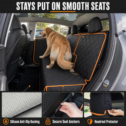 Dog Seat Cover Compatible with Tesla Model Y 2020–2026, Custom Fit Waterproof Back Seat Protector with 2 Door Covers, Nonslip Bench Cover, Middle Seat Belt Access, Machine Washable, Black