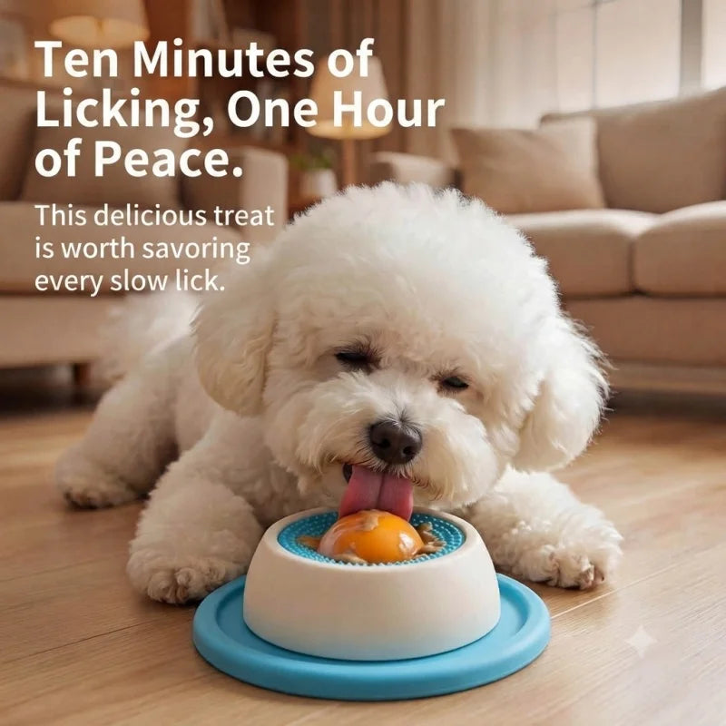 Interactive Treat Puzzle Lick Ball Slow Feeder Bowl for Dogs Cats Anxiety Relief Enrichment Toy Tongue Cleaning Design