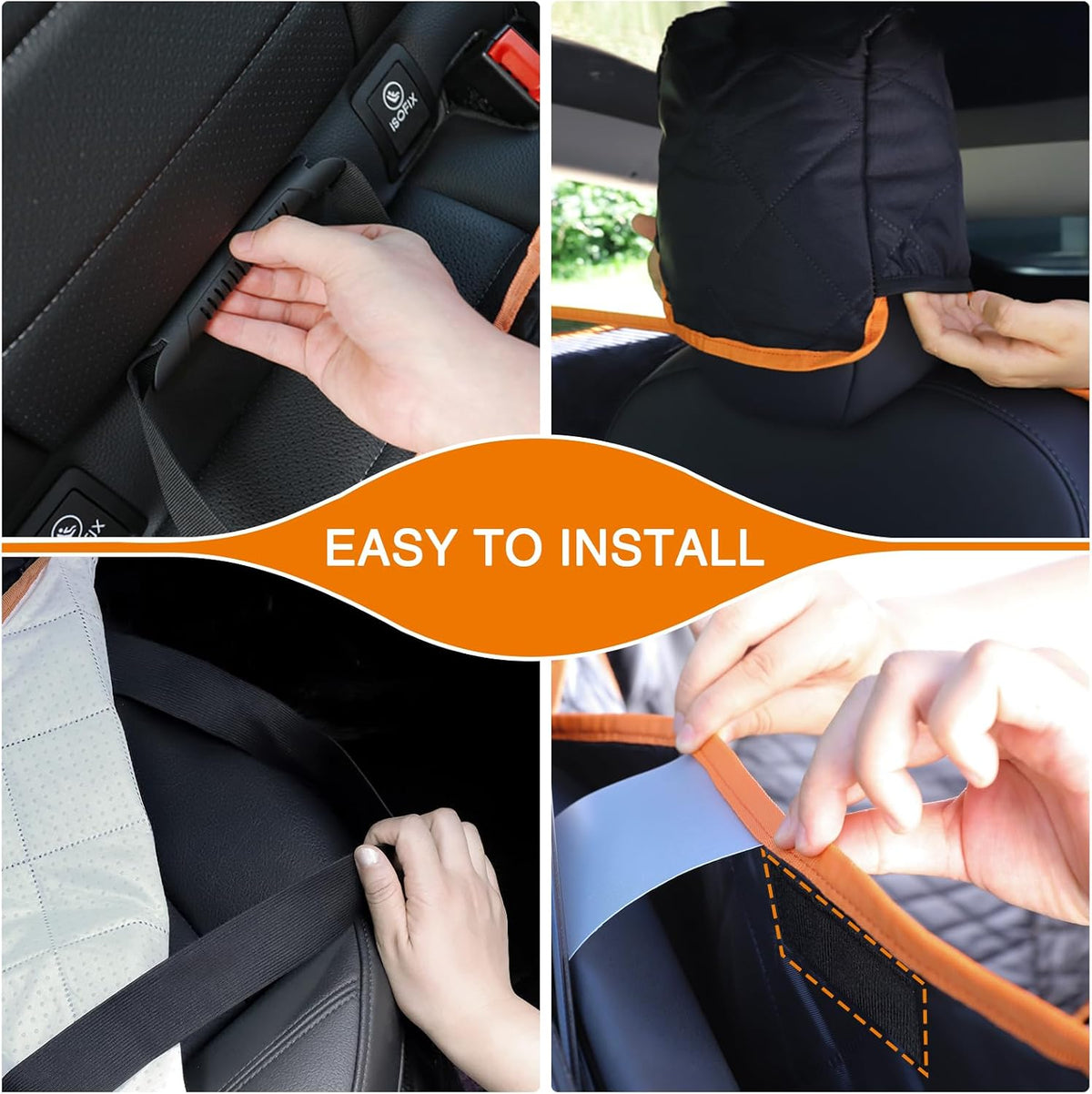 Dog Seat Cover Compatible with Tesla Model Y 2020–2026, Custom Fit Waterproof Back Seat Protector with 2 Door Covers, Nonslip Bench Cover, Middle Seat Belt Access, Machine Washable, Black