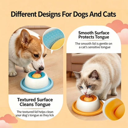 Interactive Treat Puzzle Lick Ball Slow Feeder Bowl for Dogs Cats Anxiety Relief Enrichment Toy Tongue Cleaning Design