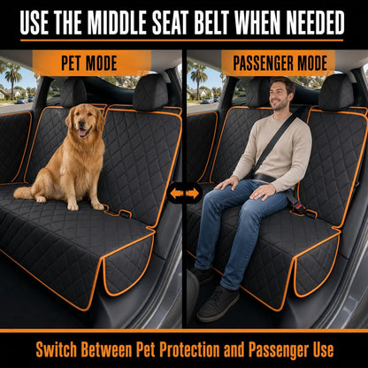 Dog Seat Cover Compatible with Tesla Model Y 2020–2026, Custom Fit Waterproof Back Seat Protector with 2 Door Covers, Nonslip Bench Cover, Middle Seat Belt Access, Machine Washable, Black