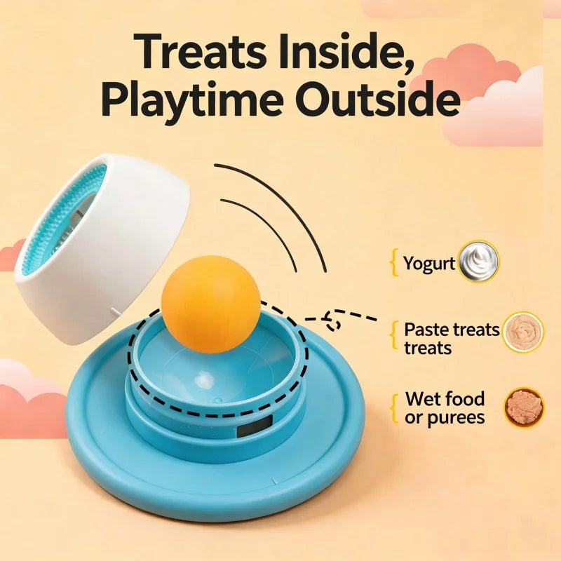Interactive Treat Puzzle Lick Ball Slow Feeder Bowl for Dogs Cats Anxiety Relief Enrichment Toy Tongue Cleaning Design