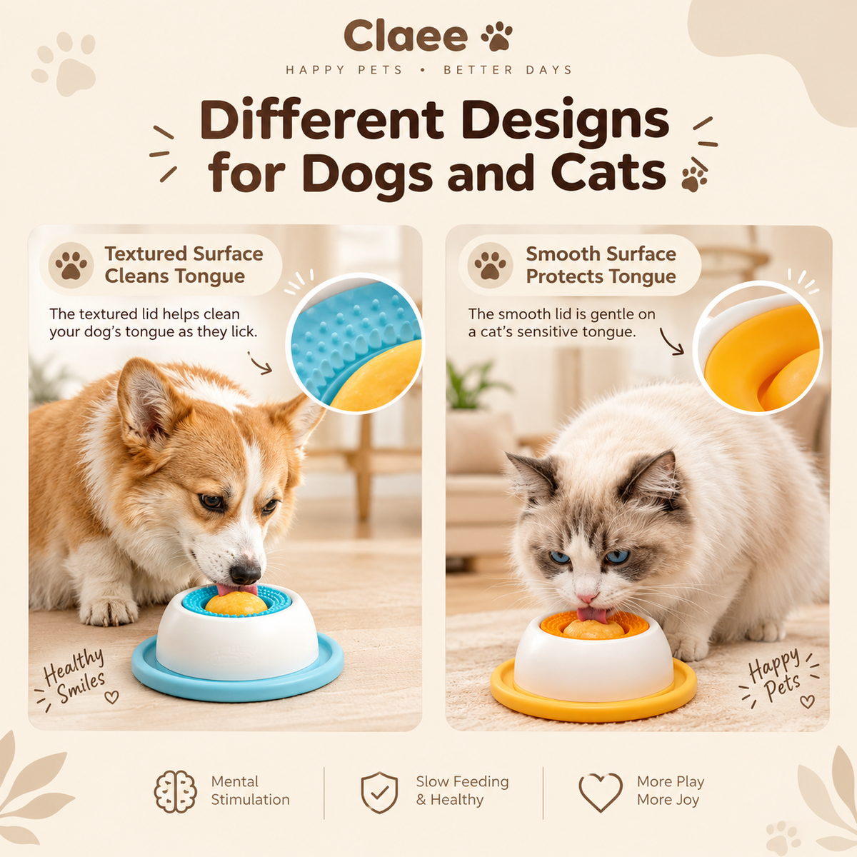 Claoe TreatTumble - Cuenco de alimentación lenta para mascotas