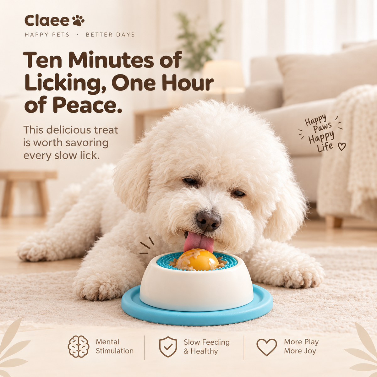 Claoe TreatTumble - Cuenco de alimentación lenta para mascotas