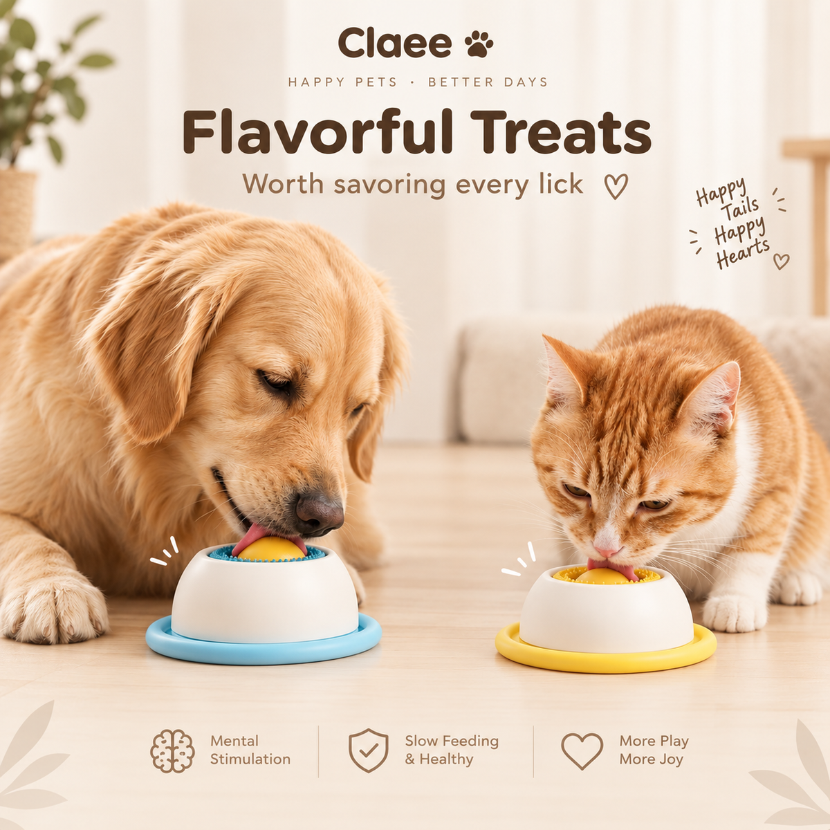 Claoe TreatTumble - Cuenco de alimentación lenta para mascotas